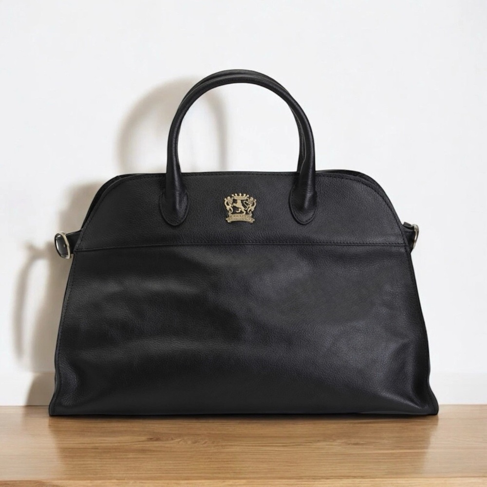 New With Tag PRATESI Firenze Leather Side Buckle Large Satchel made in Italy